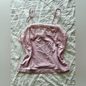 Wacoal Tank Top Camisole- Light Pink with Lace - Dainty Coquette Girly - XL